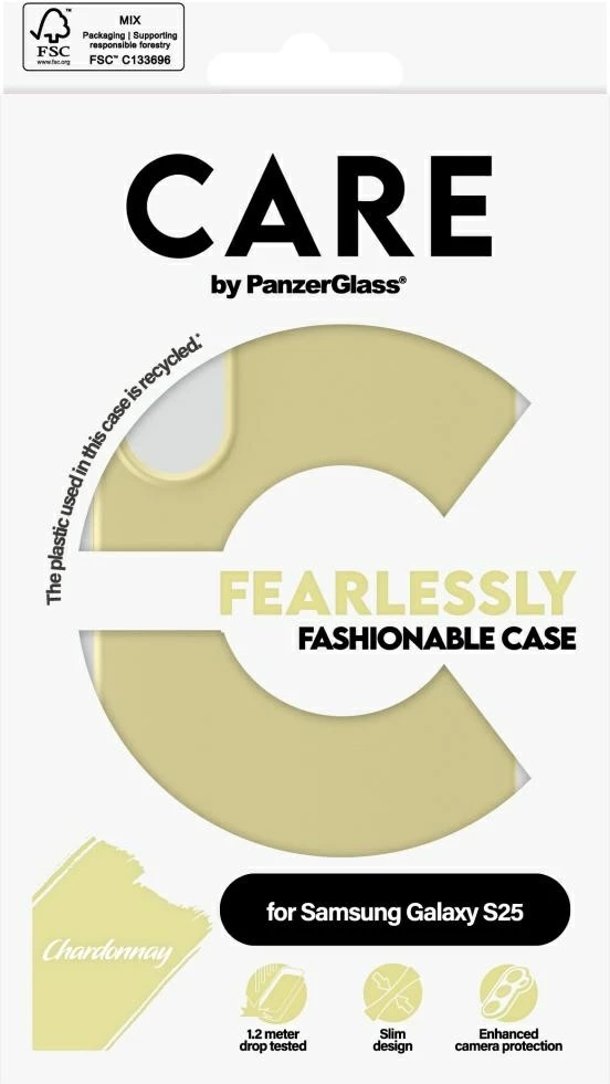 Mbështjellës PanzerGlass CARE për Samsung Galaxy S25, Verdhë