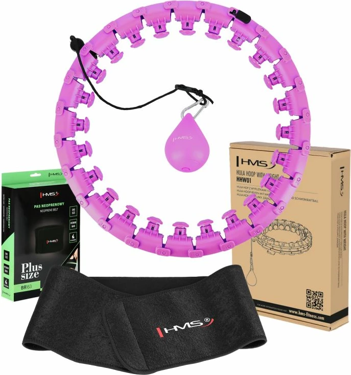 Set hula hop me peshë HMS HHW12, rrip BR163 plus size, të zeza