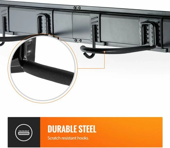 Set mbajtëse muri për biçikleta VONHAUS 3500257, për 3 biçikleta + 3 helmeta, e zezë, 9-copë