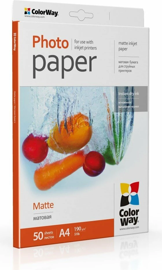 Letër foto Matte ColorWay A4 190 g/m² 50 fletë