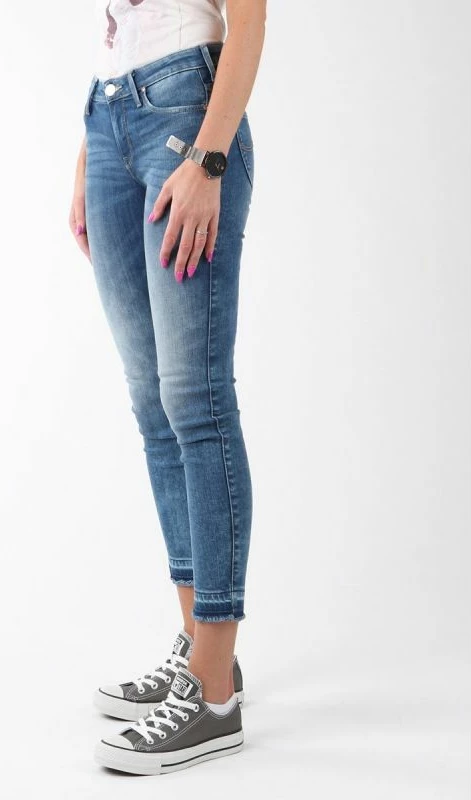 Pantallona të ngushta për femra Lee, blu