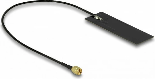 Antene Wi‑Fi DeLOCK 12649, RP‑SMA, 4 dBi, 2.4/5 GHz, kabllo 15 cm, e zezë