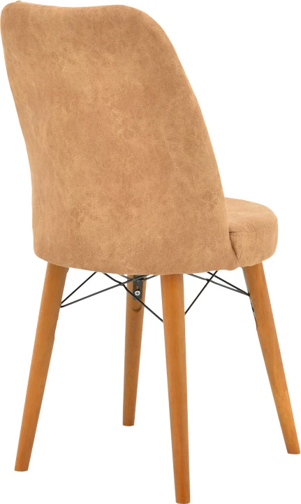 Karrige Nevis I, pëlhurë ngjyrë kafe antike, këmbë arre, set prej 4 copë