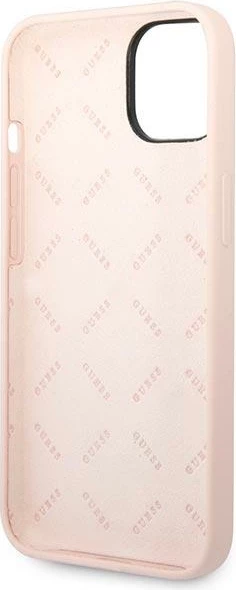 Mbështjellës Guess GUHCP14MSLTGP për iPhone 14 Plus 6.7", silikon, rozë