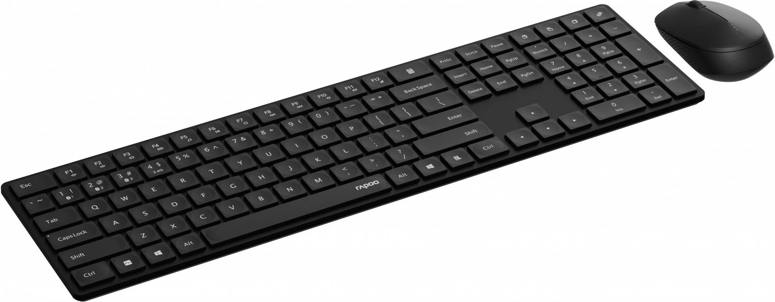 Set wireless tastierë dhe maus RAPOO 8020M, i zi