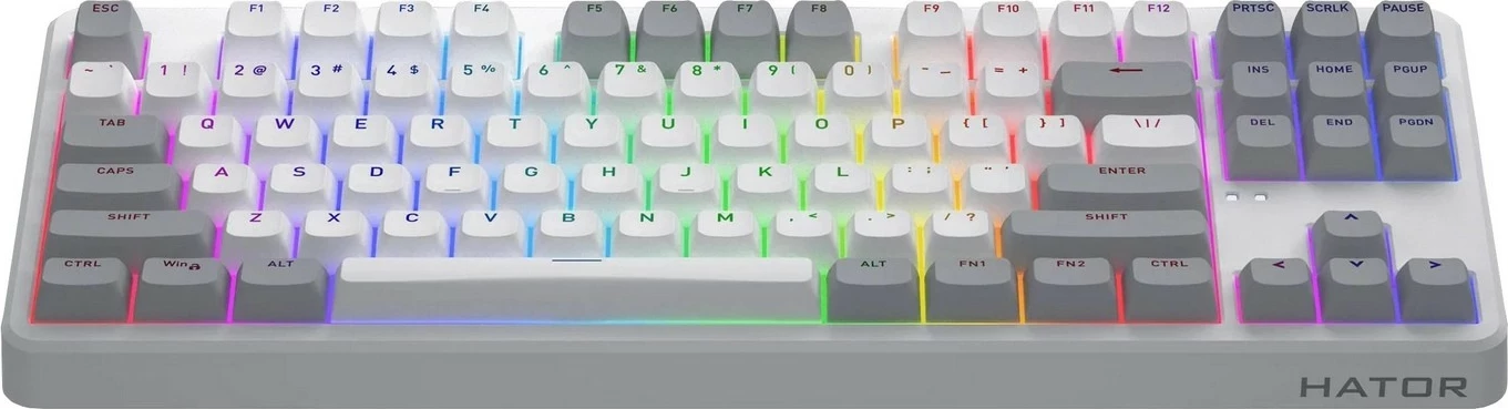 Tastierë mekanike Hator Rockfall 3 TKL Wireless, RGB, Hot-Swap, e bardhë