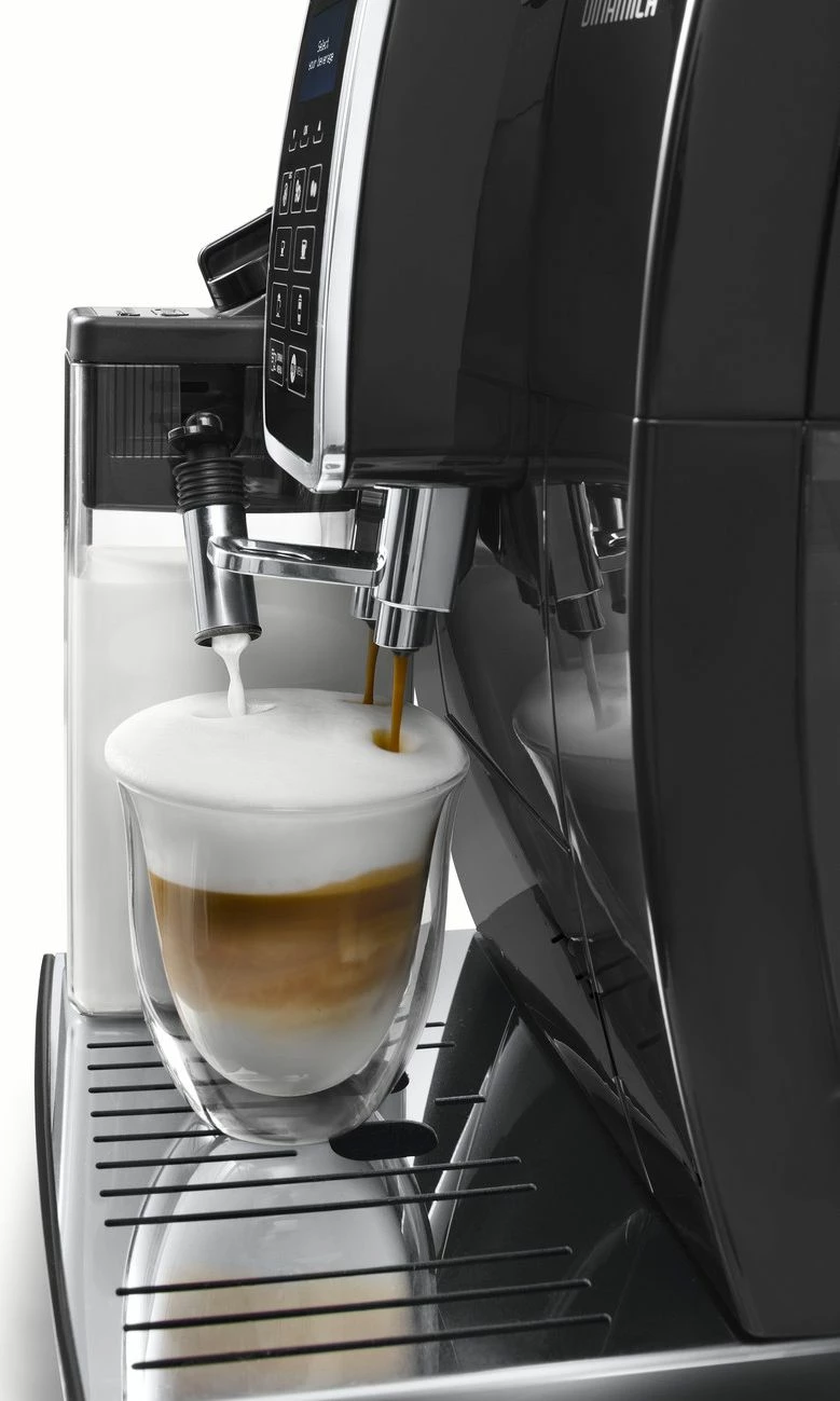 Aparat espresso automatik DeLonghi Dinamica ECAM 350.55.B, 1.8 L, 15 bar, me mulli dhe frother qumështi, i zi