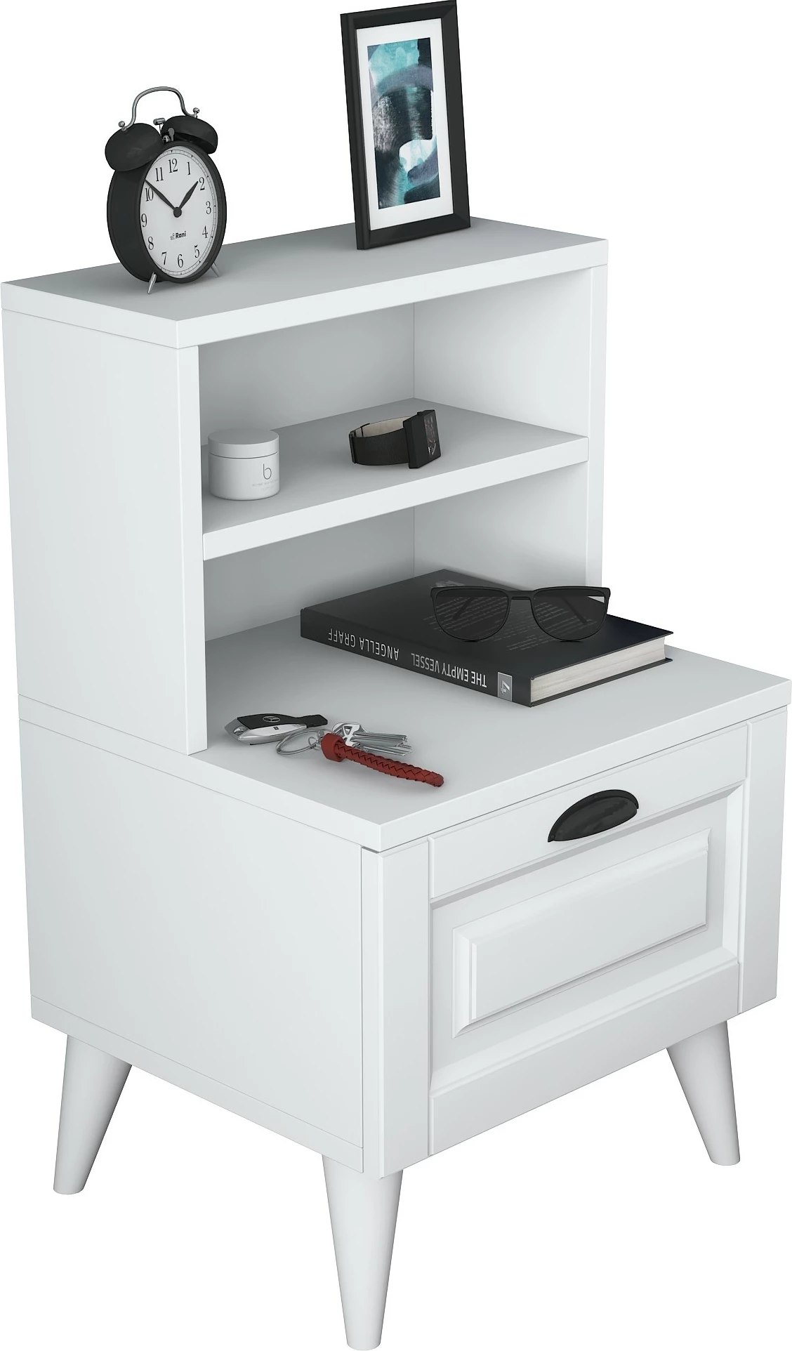 Komodinë natës Hanah Home, BD105 - 2785, e bardhë