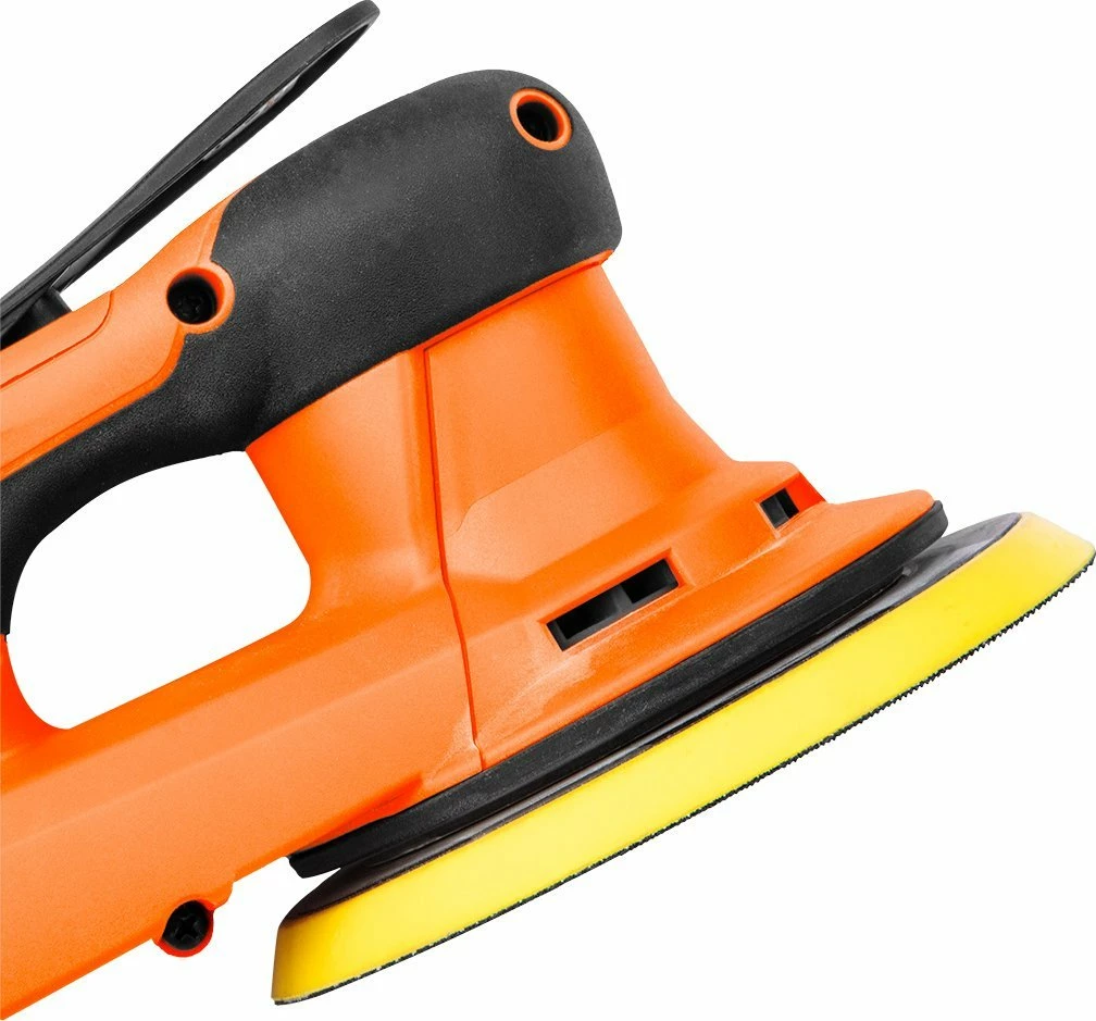Lëmues orbital Neo Tools 04-721 350W 150mm brushless, set 6 letra zmerile, portokalli/zi