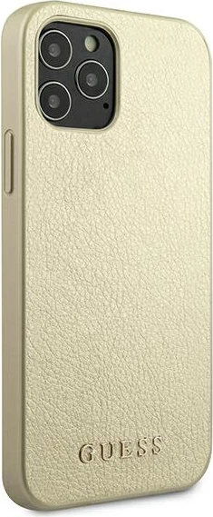 Mbështjellës Guess GUHCP12LIGLGO për iPhone 12 Pro Max, hardcase, gold