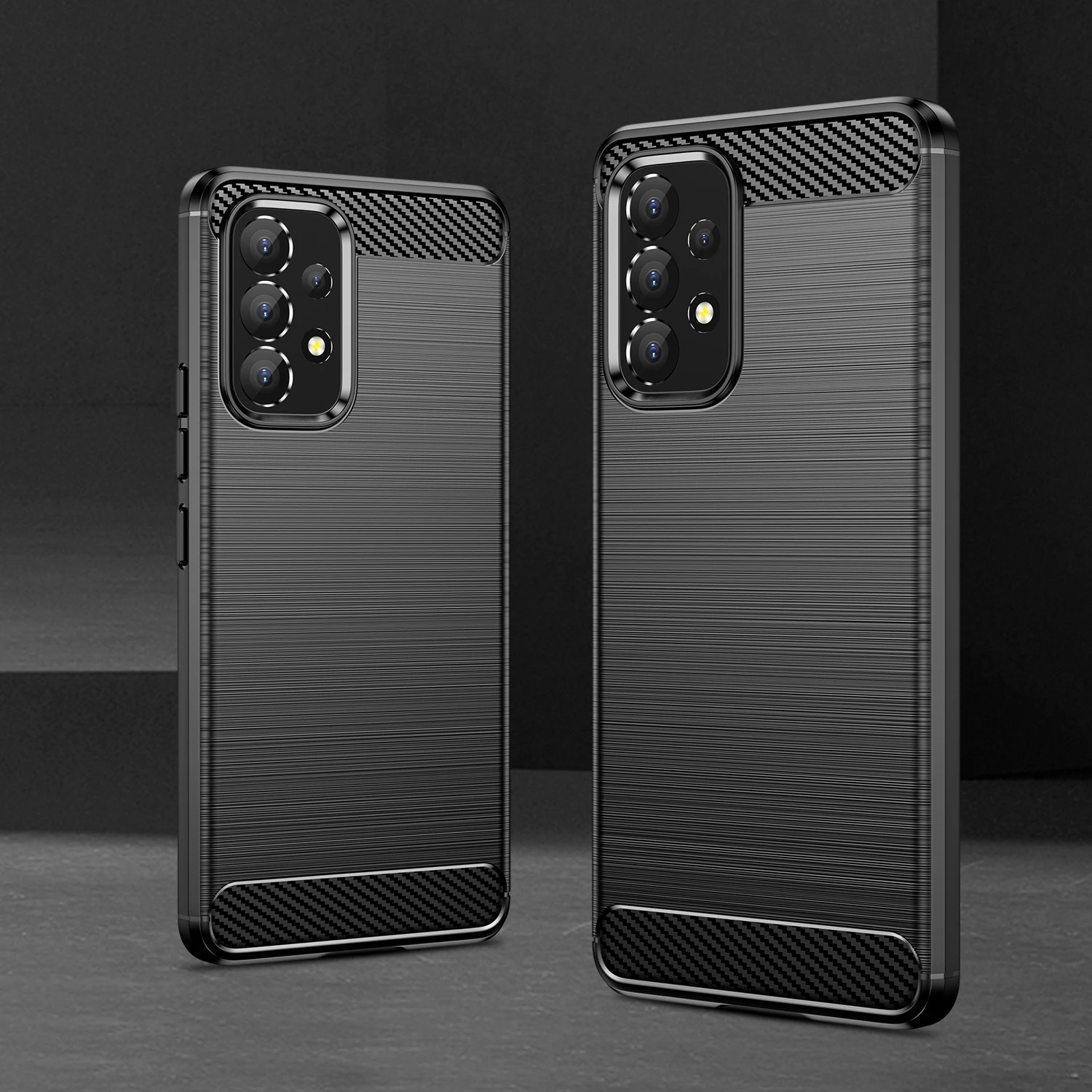 Mbështjellës Hurtel Carbon Case për Samsung Galaxy A53 5G, i zi