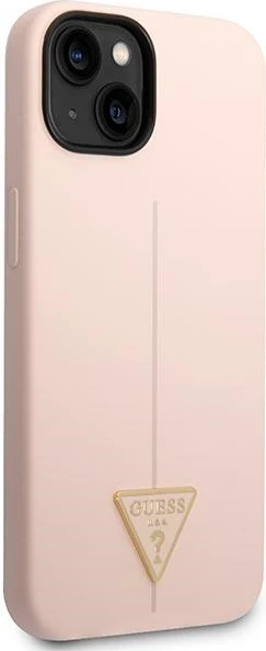 Mbështjellës Guess GUHCP14MSLTGP për iPhone 14 Plus 6.7", silikon, rozë
