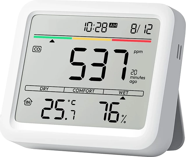Sensor ajri SwitchBot Meter Pro CO2, termometër dhe higrometër, i bardhë