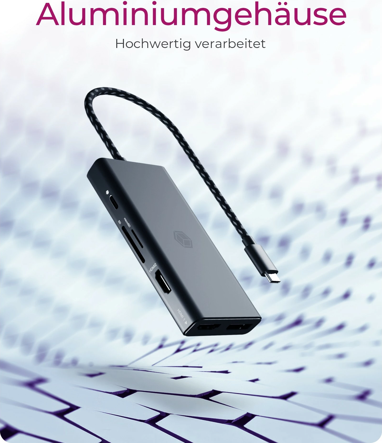 Docking station ICY BOX IB-DK4011-CPD, USB Type-C, HDMI, DisplayPort, MicroSD, e zezë