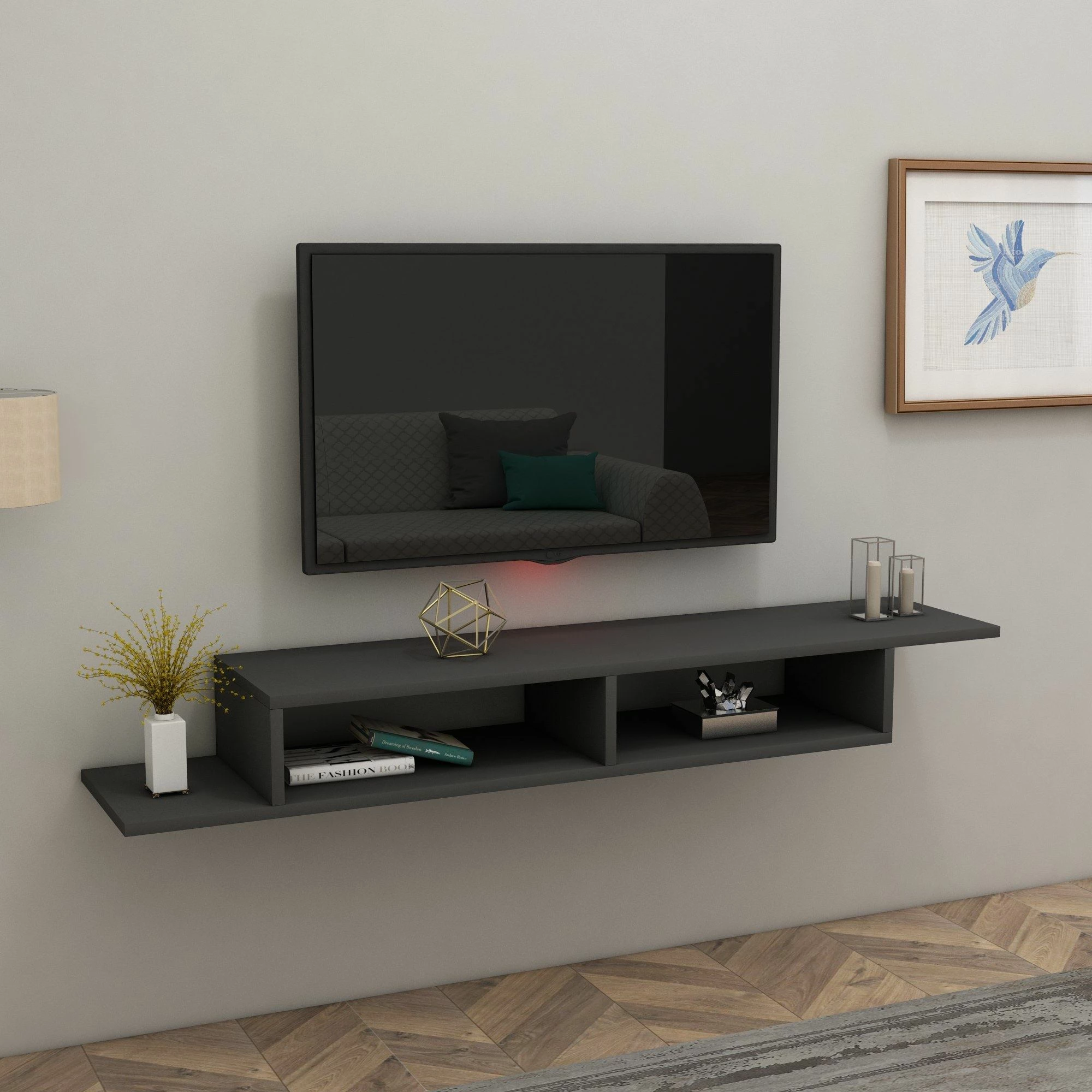 Komodë TV Hanah Home, Muson, ngjyrë antracit