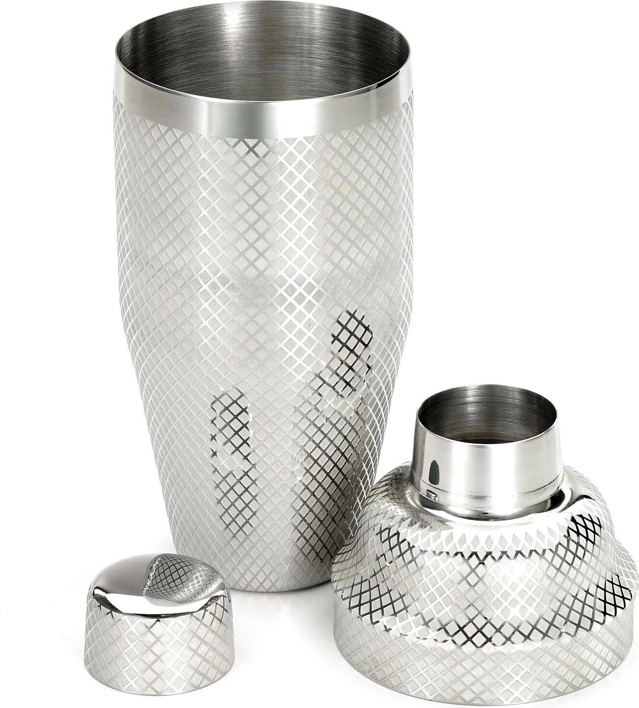 Shejker koktej, BarFly, Diamond Lattice Japanese Style 3-piece, 700 ml, çelik inox 18/8, ngjyra të ndryshme, set 3 pjesë
