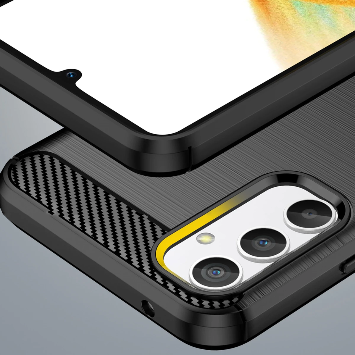 Mbështjellës Hurtel Carbon Case për Realme 10 Pro, TPU, i zi