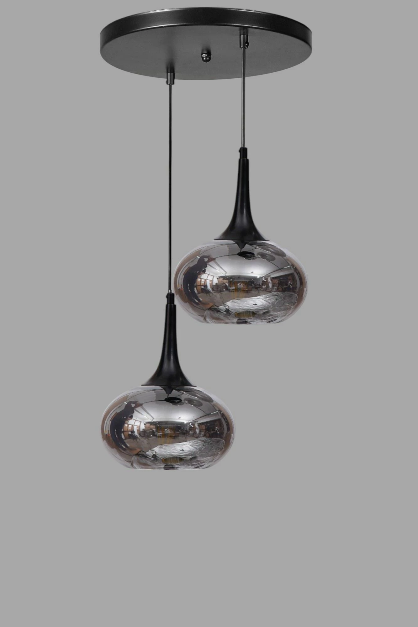 Llambë tavani Opviq, 9049-2, metal dhe xham, gri/zi