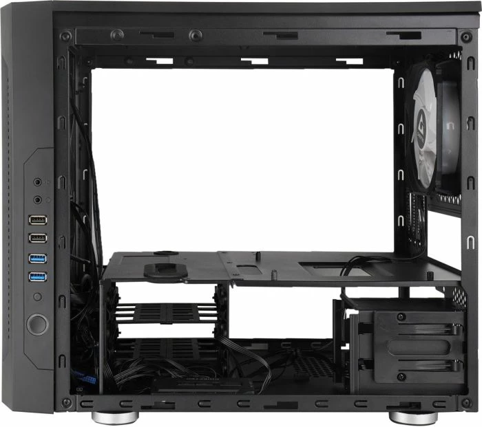 Kasë CHIEFTEC Chieftronic M2 GM-02B-OP mATX/mini-ITX, tempered glass, A-RGB, USB 3.0, e zezë