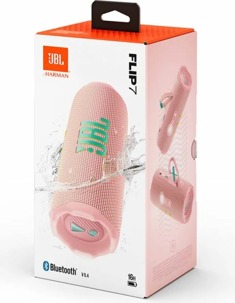 Altoparlant portativ Bluetooth JBL Flip 7, 16 orë, IP68, Auracast, rozë