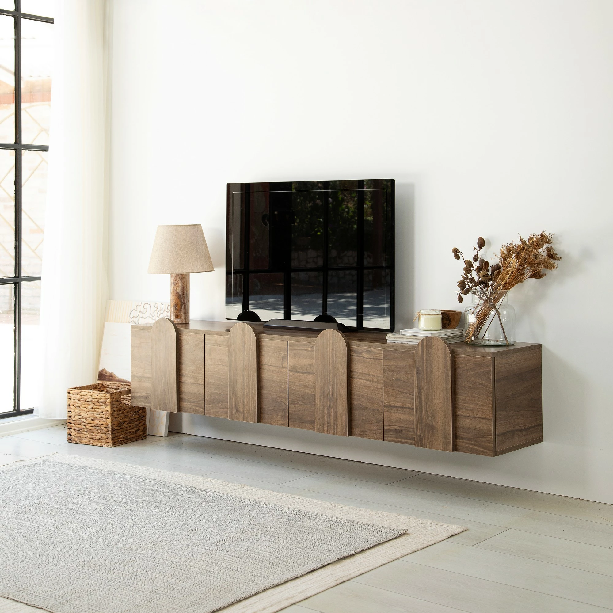 Komodë TV Skye Decor, New Line, ngjyrë arre