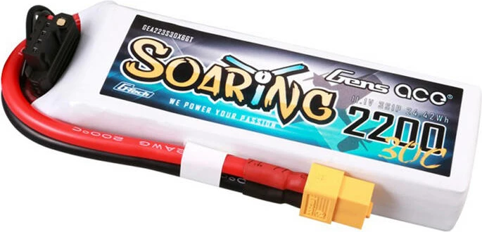 Bateri LiPo Gens ace G-Tech Soaring 2200mAh 11.1V 30C, e bardhë
