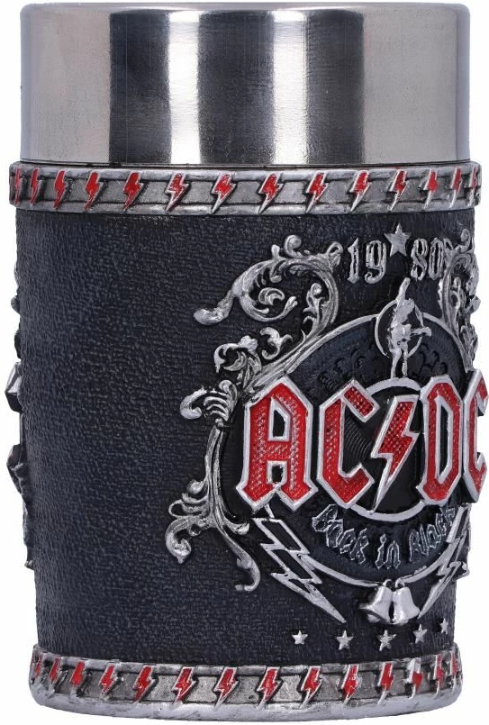 Gotë shot Nemesis Now AC/DC Back in Black, resinë me insert inox i heqshëm, e zezë/argjend
