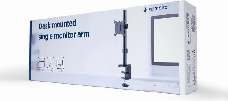Krah monitori Gembird MA-D1-02, për tavolinë, 17-32 inç, 9 kg, i zi