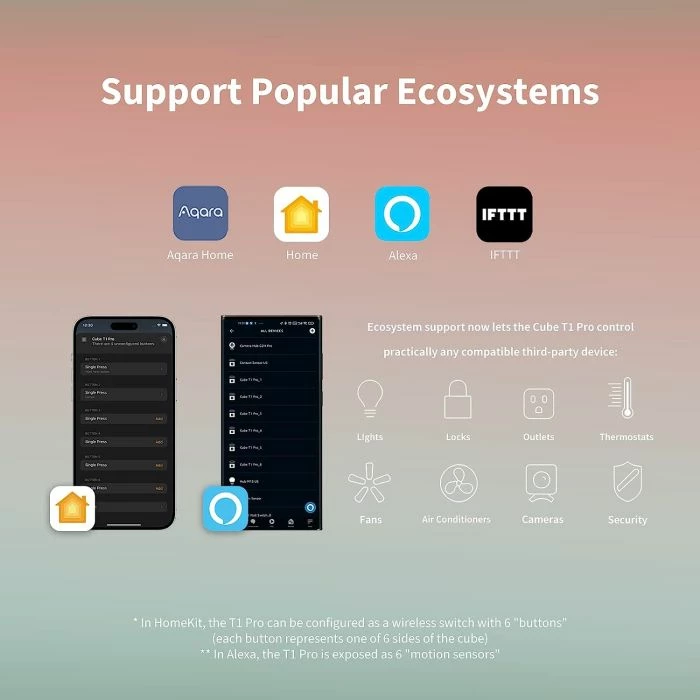 kontroller i zgjuar kub, AQARA Cube T1 Pro, CTP-R01, Zigbee 3.0, 6 gjeste, bateri deri 2 vjet, i bardhë