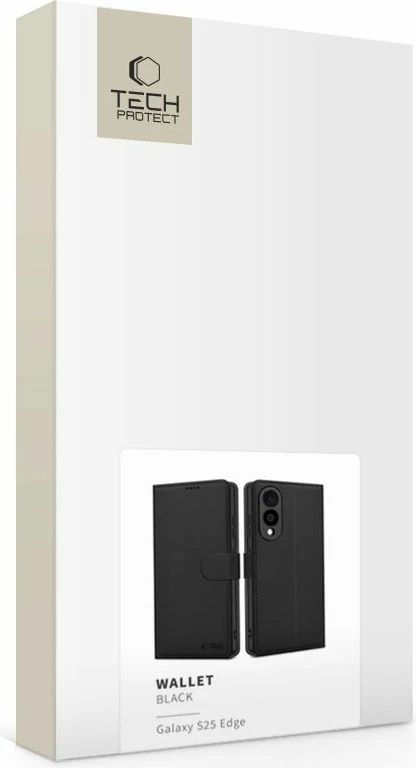 Mbështjellës Tech-Protect Wallet për Samsung Galaxy S25 Edge, i zi