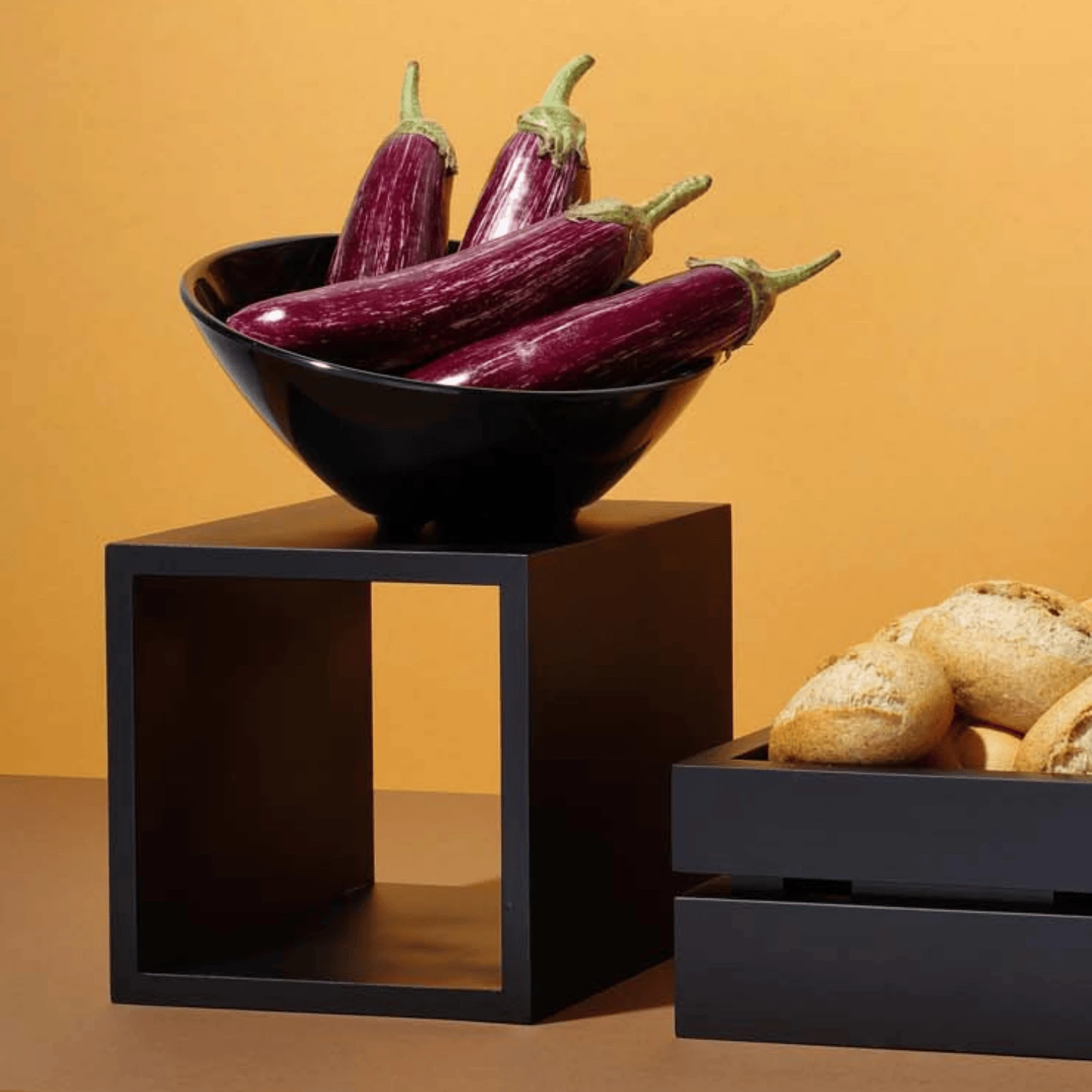 Stendë buffet, Fine Dine Madeira Black, 220×220×220 mm, dru, e zezë