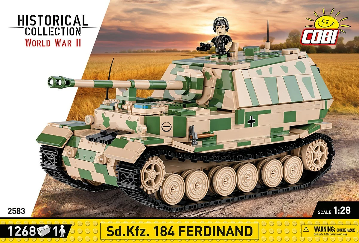 Set blloqesh Cobi Klocki Sd.Kfz. 184 Ferdinand, 1268 pjesë, Historical Collection, Kamuflazh