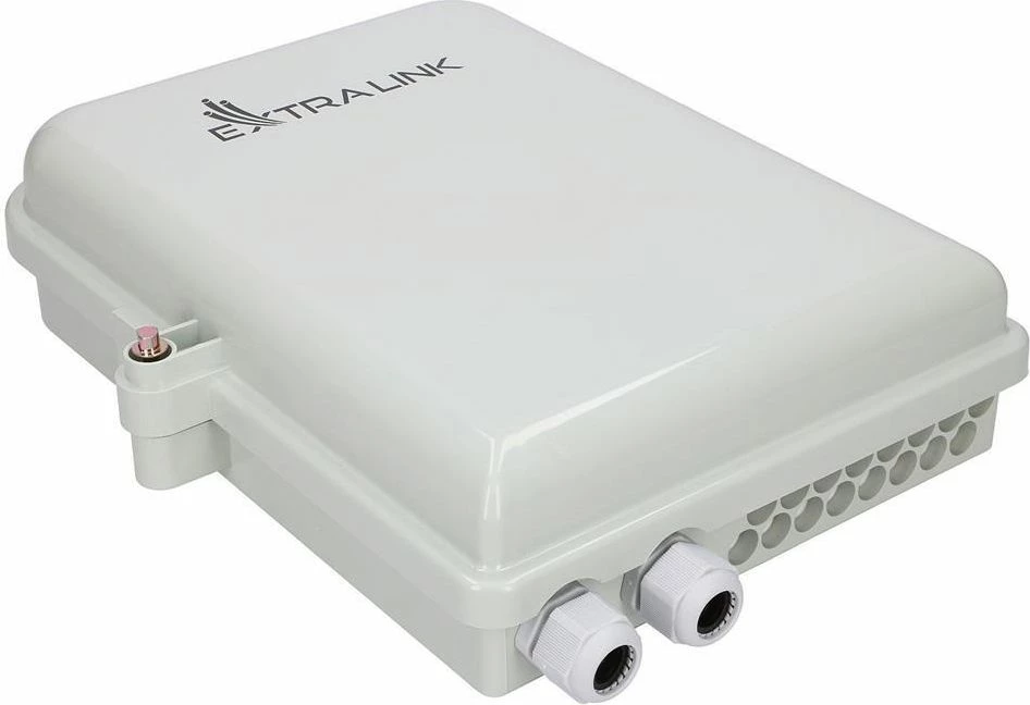 Kuti terminali fibër optike ExtraLink Emma 16 Core, 16 core, e bardhë, set me 16 mbrojtëse splice 60mm