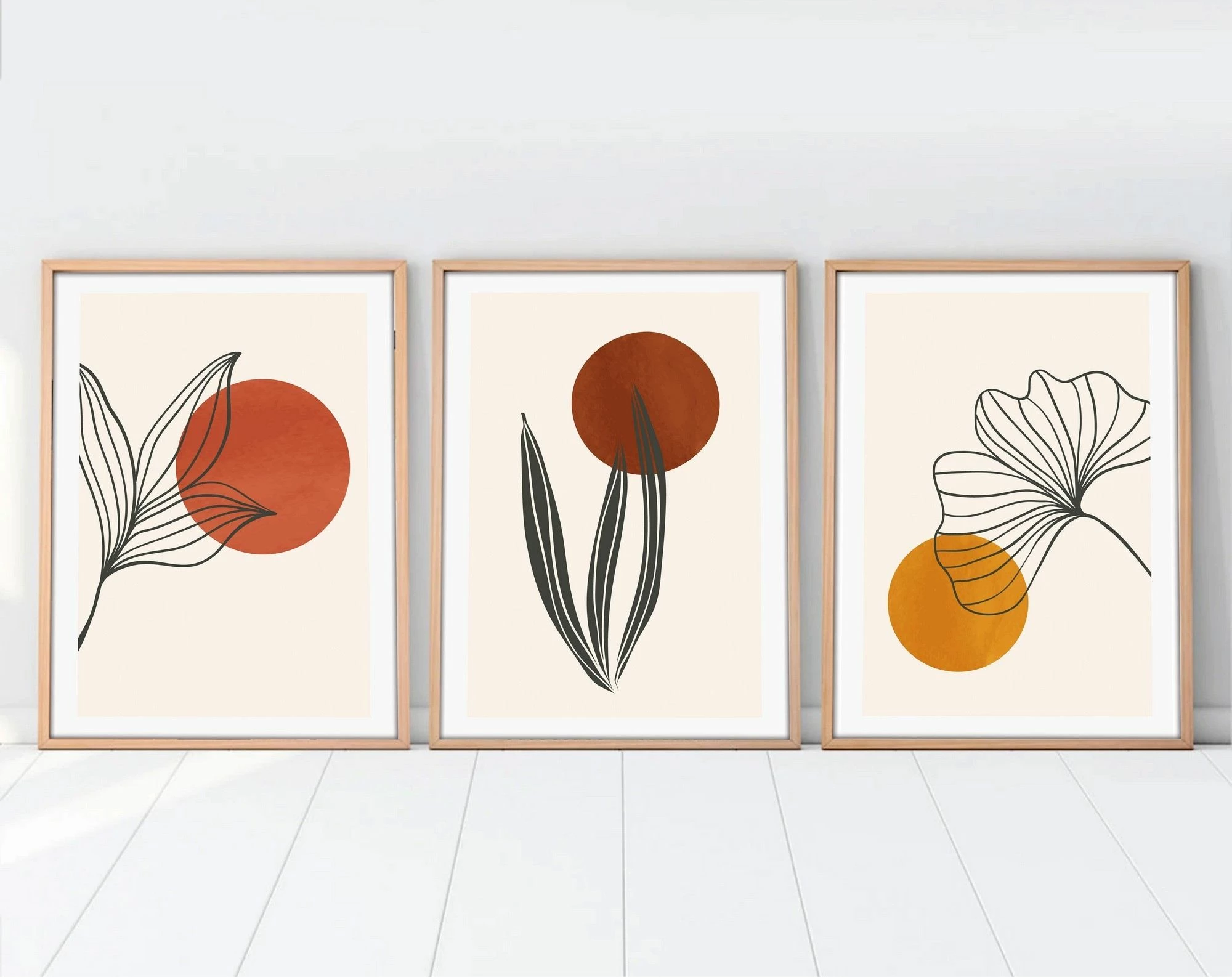 Pikturë dekorative me kornizë, MDF, 3 copë, Wallity, Huhu215, 50x70cm