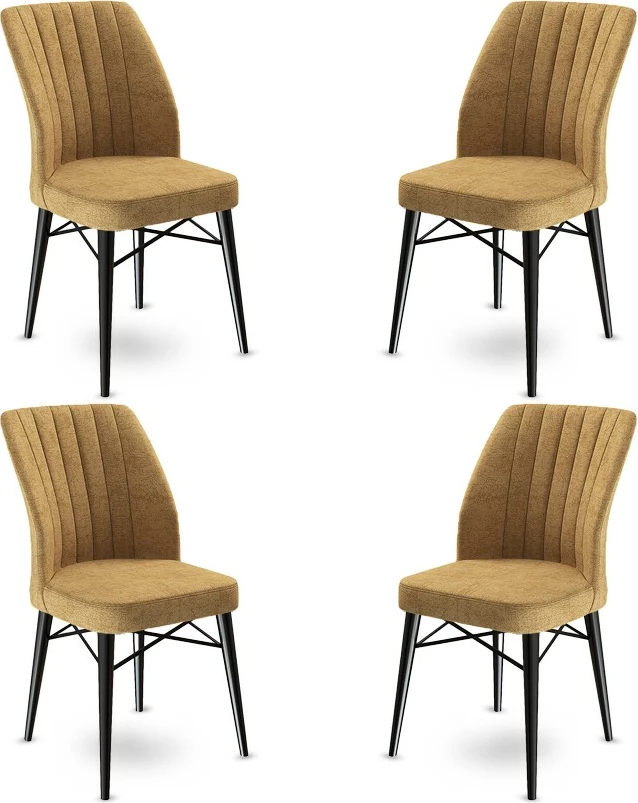 Set karrigesh (4 copë) Hanah Home, Flex, kapuçino, e zezë