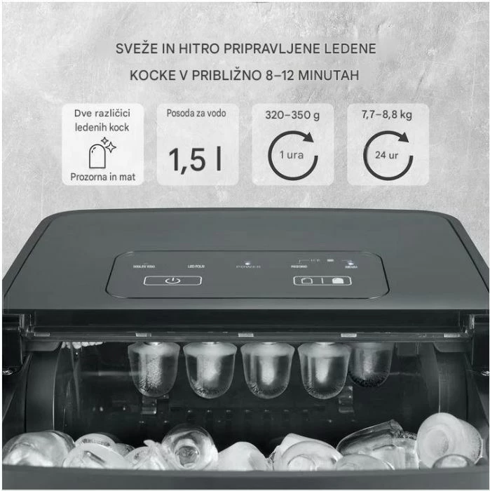 Aparat për kube akulli CASO Clear Ice Advanced 3403, kompresor, 8–12 min, 48 dB, i zi