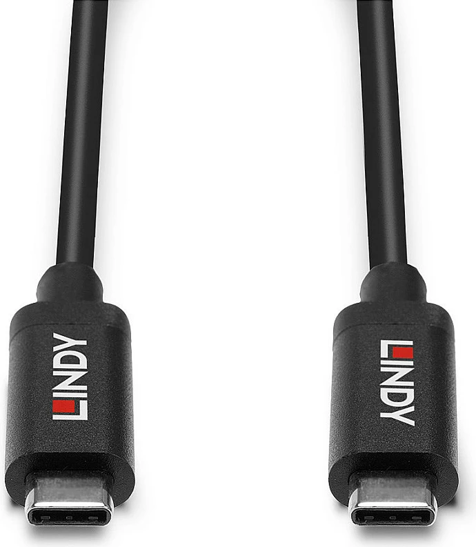 Kabl aktiv USB-C në USB-C LINDY, 5m, USB 3.2 Gen 2, 10Gbps, PD 60W, i zi