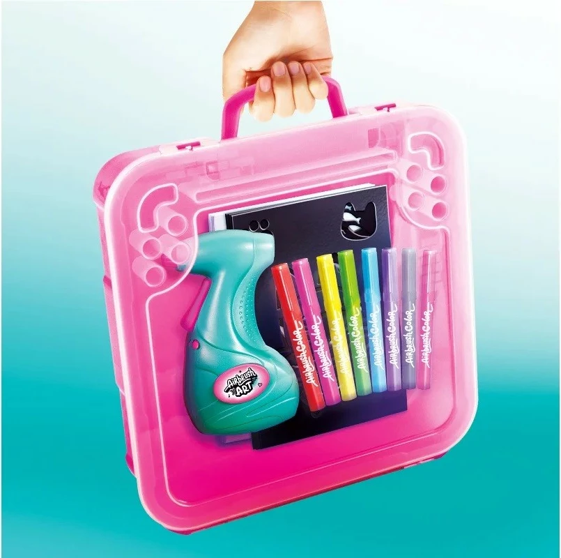 Set kreativ për pikturim Epee Project Art, EP60473, me aerograf elektronik, 8 ngjyra, valixhe, rozë