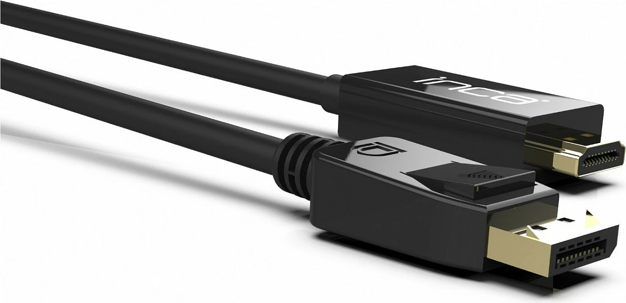 Kabllo INCA DisplayPort në HDMI, 1.8 m, 10.2 Gbit/s, e zezë