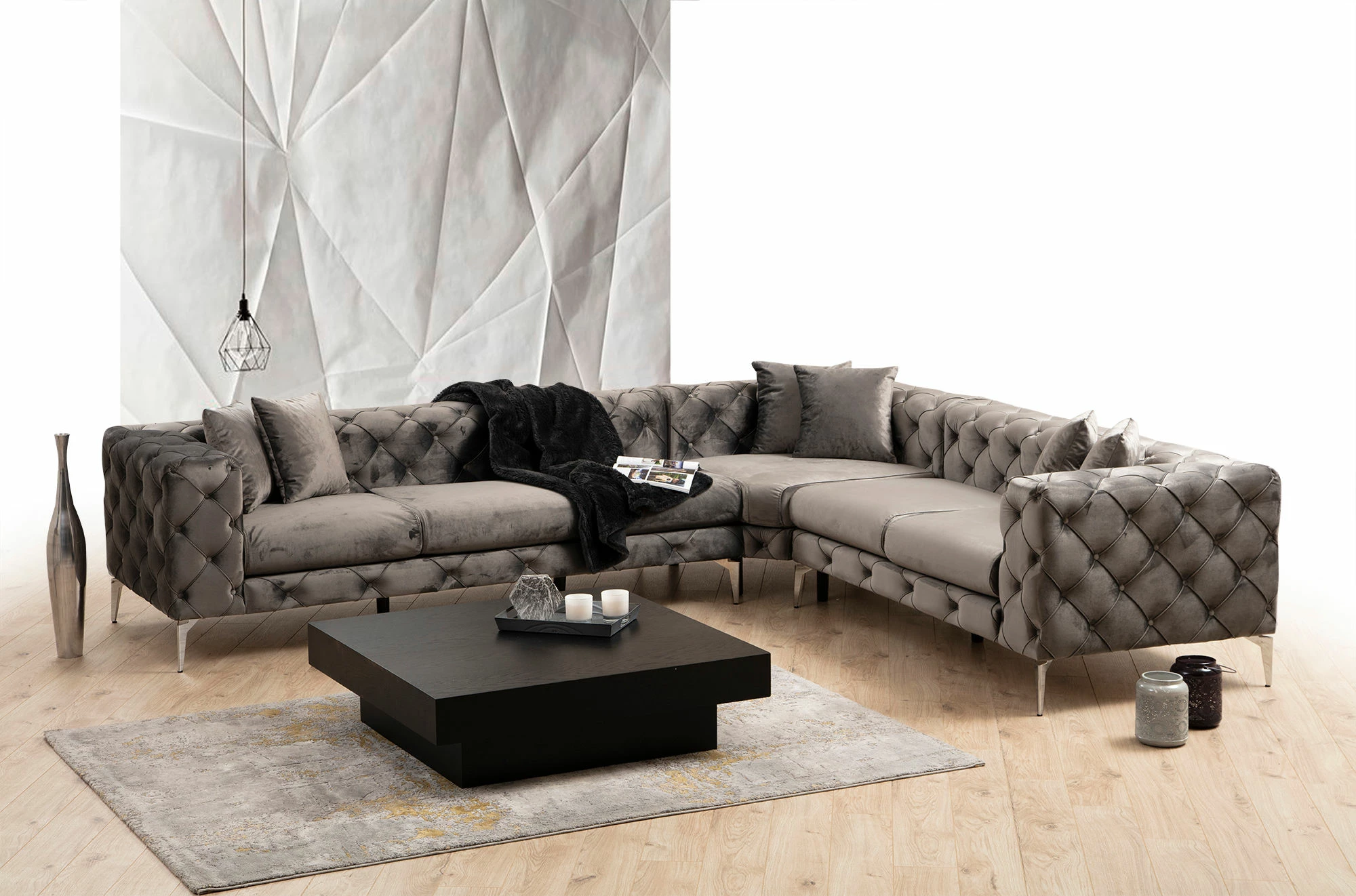 Këndare Como, ngjyrë antracit, Atelier del Sofa, kënd i djathtë