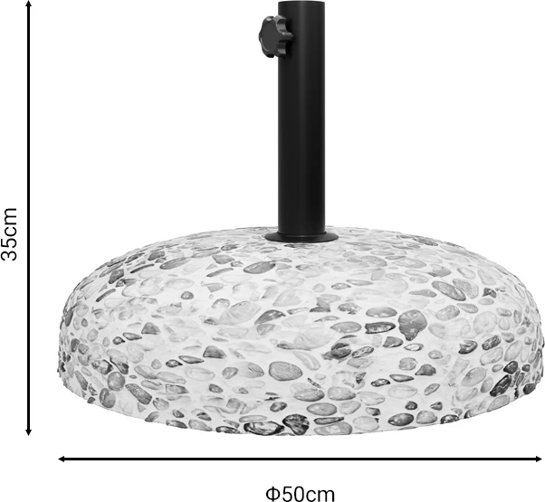 Baza për ombrellë me gurë mozaik Nimbus 25kg D50cm