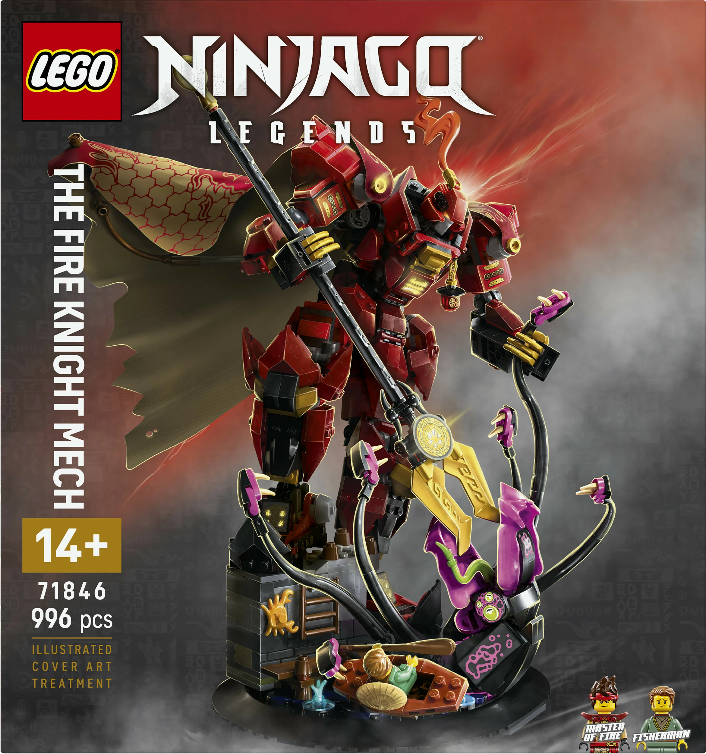 Set ndërtimi LEGO NINJAGO The Fire Knight Mech 71846, 996 copë, 14+, shumëngjyrësh
