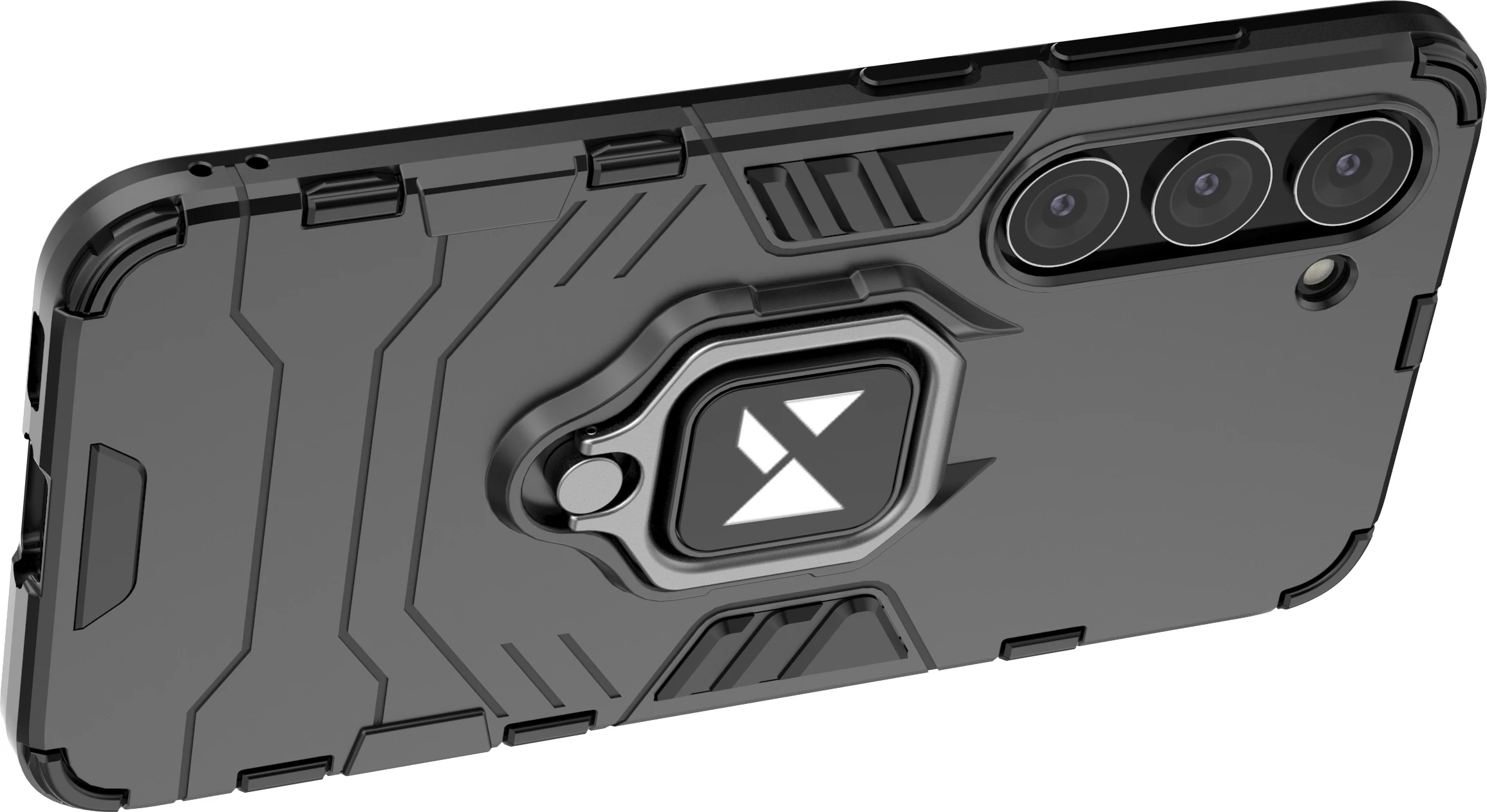 Mbështjellës Wozinsky Ring Armor për Samsung Galaxy S23, me mbajtëse unaze, i zi