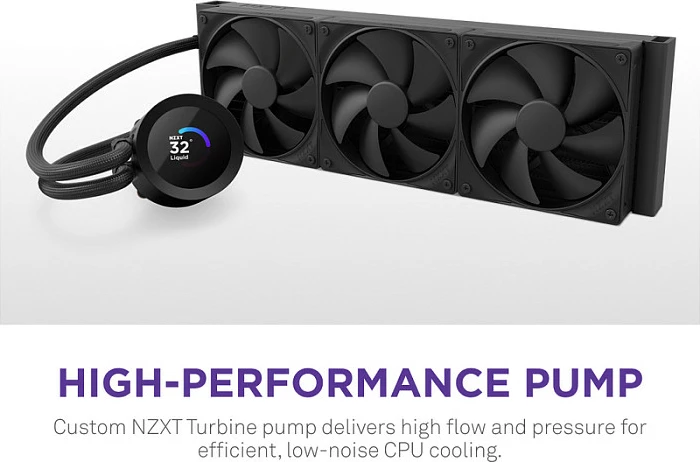 Ftohës uji AIO për CPU NZXT Kraken Plus V2 360 me ekran, RL-KN360-B2, i zi