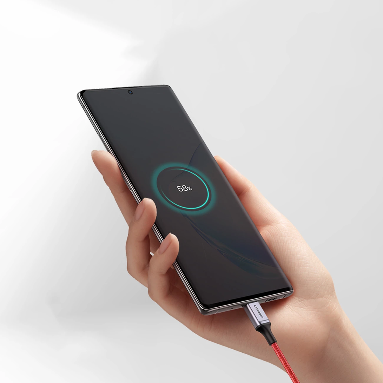 Kabllo USB-C në USB-C Ugreen US294, 1m, 3A, 480Mb/s, Kuqe