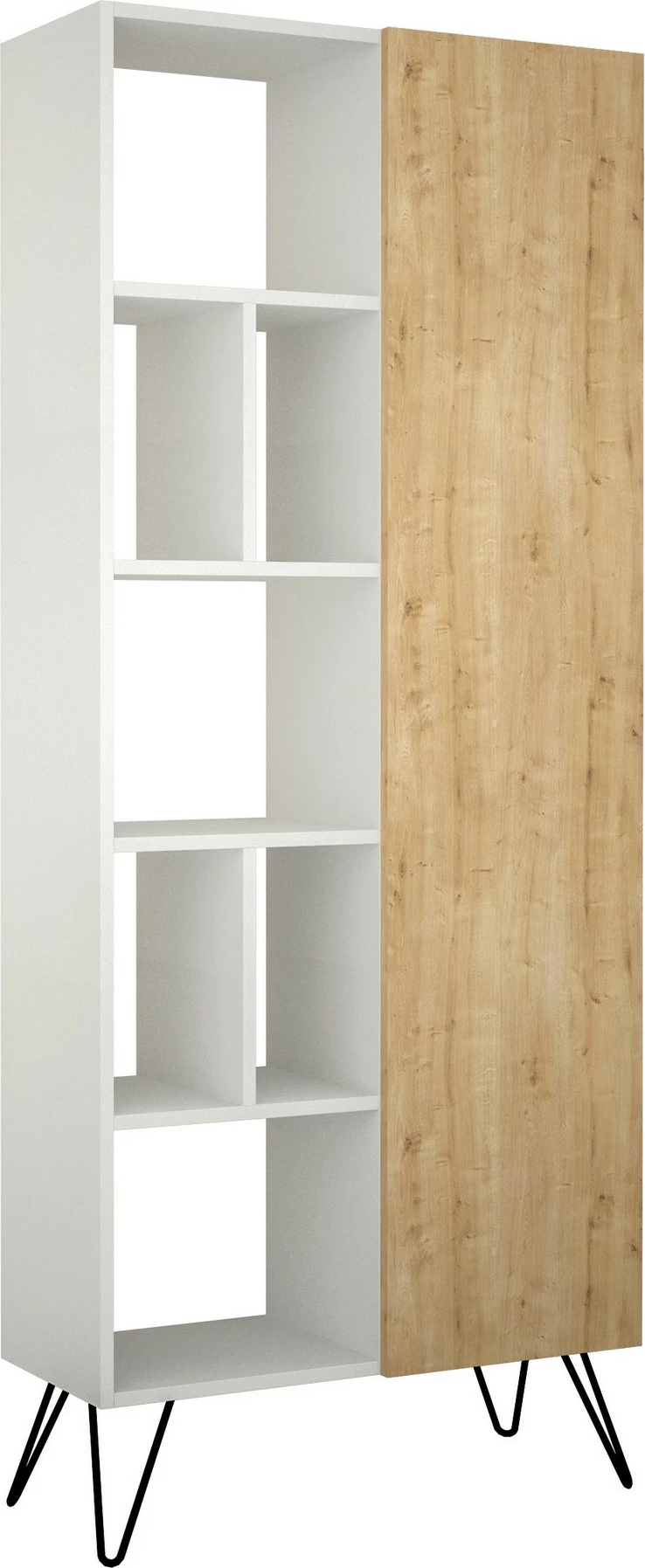 Raft librash Skye Decor, Jedda, ngjyrë e bardhë dhe lis