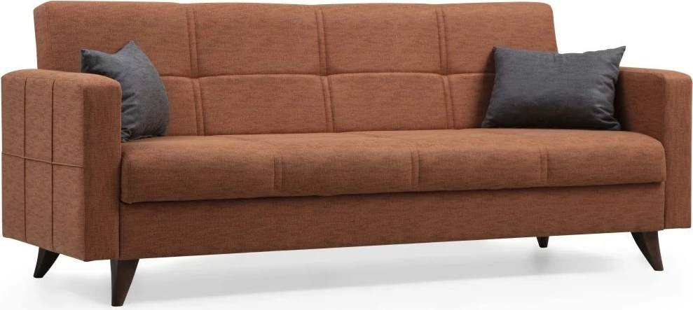 Divan-krevat treshe, ngjyrë e kuqe tullë, Atelier del Sofa, Polya