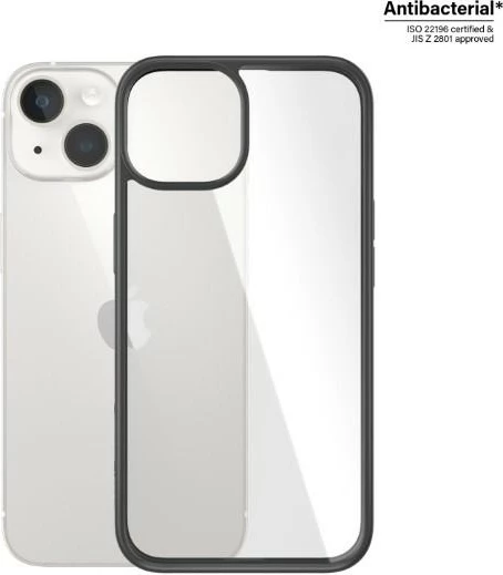 Mbështjellës PanzerGlass ClearCase për iPhone 14/15/13, transparent dhe zi