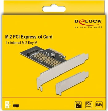 Kartelë zgjerimi PCIe DeLOCK, PCIe 4.0 x4 në M.2 NVMe Key M 2230-2280, Low Profile, gjelbër/gri
