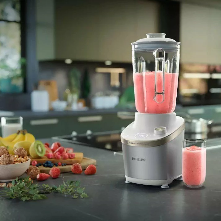 Blender Philips HR3760/01, 1500W, 2L gotë qelqi, 12 shpejtësi, ProBlend Ultra, bardhë